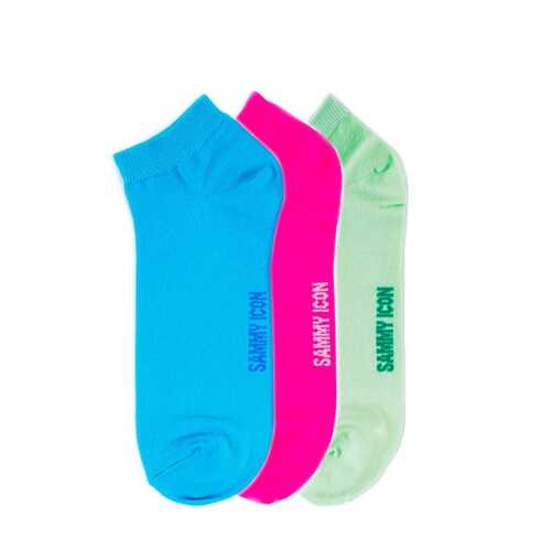 Комплект однотонных носков Sammy Icon Ankle Solid - 3 Pair Set - Green/Blue/Purple в Милабель