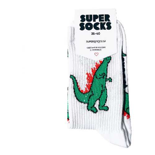 Носки унисекс Super Socks Godzilla белые 40-46 в Милабель